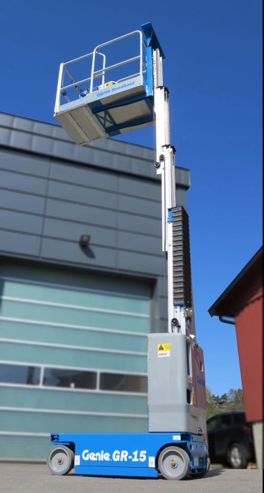 Genie gr-15-batteridreven-mastelift-mast-plattform-utskyt-hevet